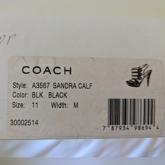 Coach Stillettos |Sandra Calf Heels with side buttons|Size 11 - Picture 13 of 13